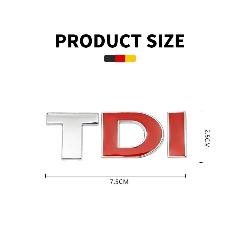 3D Metal silvery TDI logo car rear Emblem sticker For Volkswagen POLO passat b5 b6 b7 golf 4 5 6 7 vw Tiguan C85 Jetta Golf MK7 MK5
