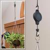 1pcs Retractable Plant Hook Pulley Hanger Easy Reach Plant Pulley Retractable Hanging Basket Pull Down Hanger Pulley Garden Baskets