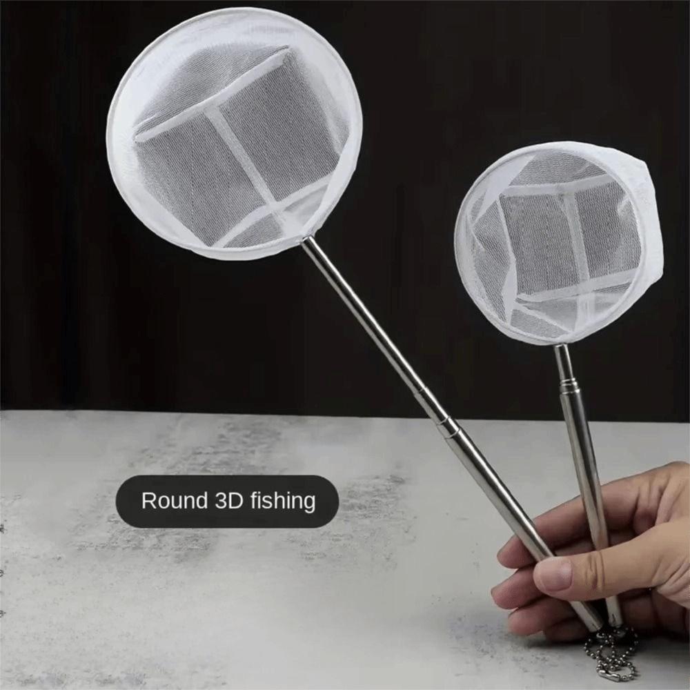 Extendable Handle Aquarium Dip Net Stainless Steel Fishtanks Cleaning Net Aquarium