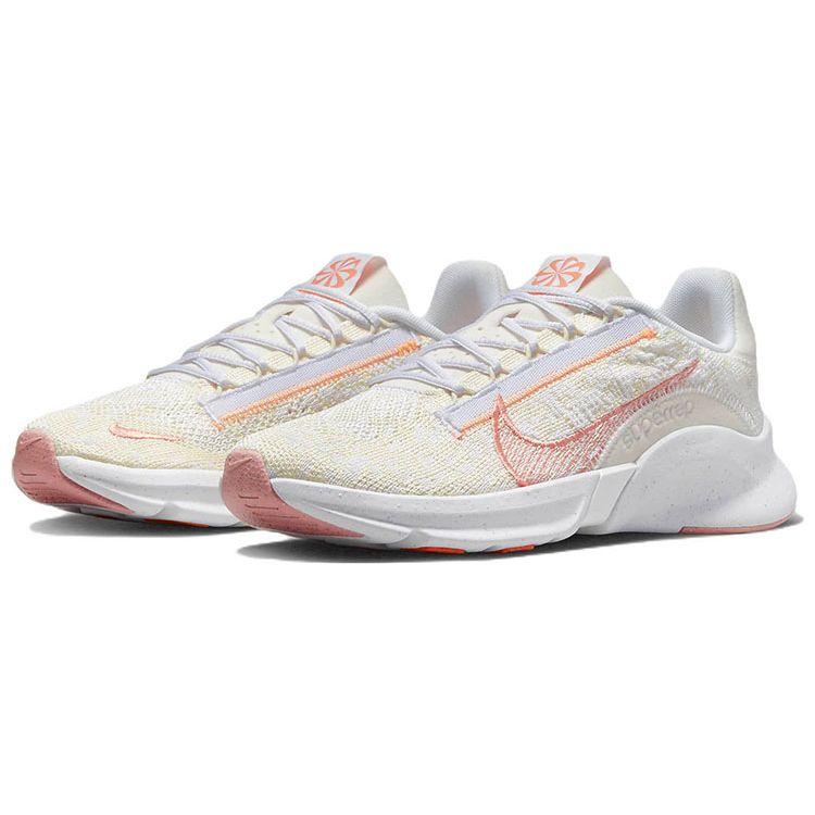 Nike SuperRep Go 3 Flyknit Next Nature Light Cream Crimson Bliss Women Sneakers White Total-Orange DH3393-101
