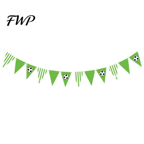 Immersive Football Scene Decor Soccer Party Pennant Banner Triangle Flags Balls Garland Sports Theme Themed Supplies Hanging Paper Bunting for