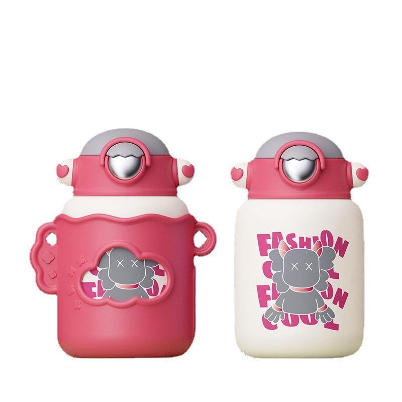 Обновленная детская термокружка с мультяшным рисунком «Галактика», 550 мл, со встроенной трубочкой, студенческий термос, 304 Нержавеющая сталь