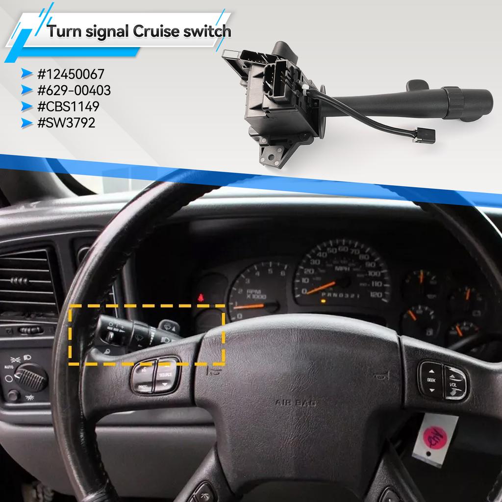 Combination Switch Car Control Turn Signal Lever Windshield Wiper Arm 12450067 For Chevrolet GMC Yukon Buick Cadillac 629-00403