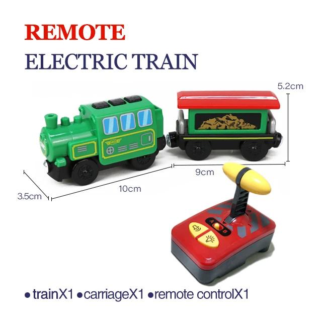 Toy Cars for Boys Remote Control Kids Electric Train Toy Set Compatible with Wooden Track Railway Children's Toys Gifts W01