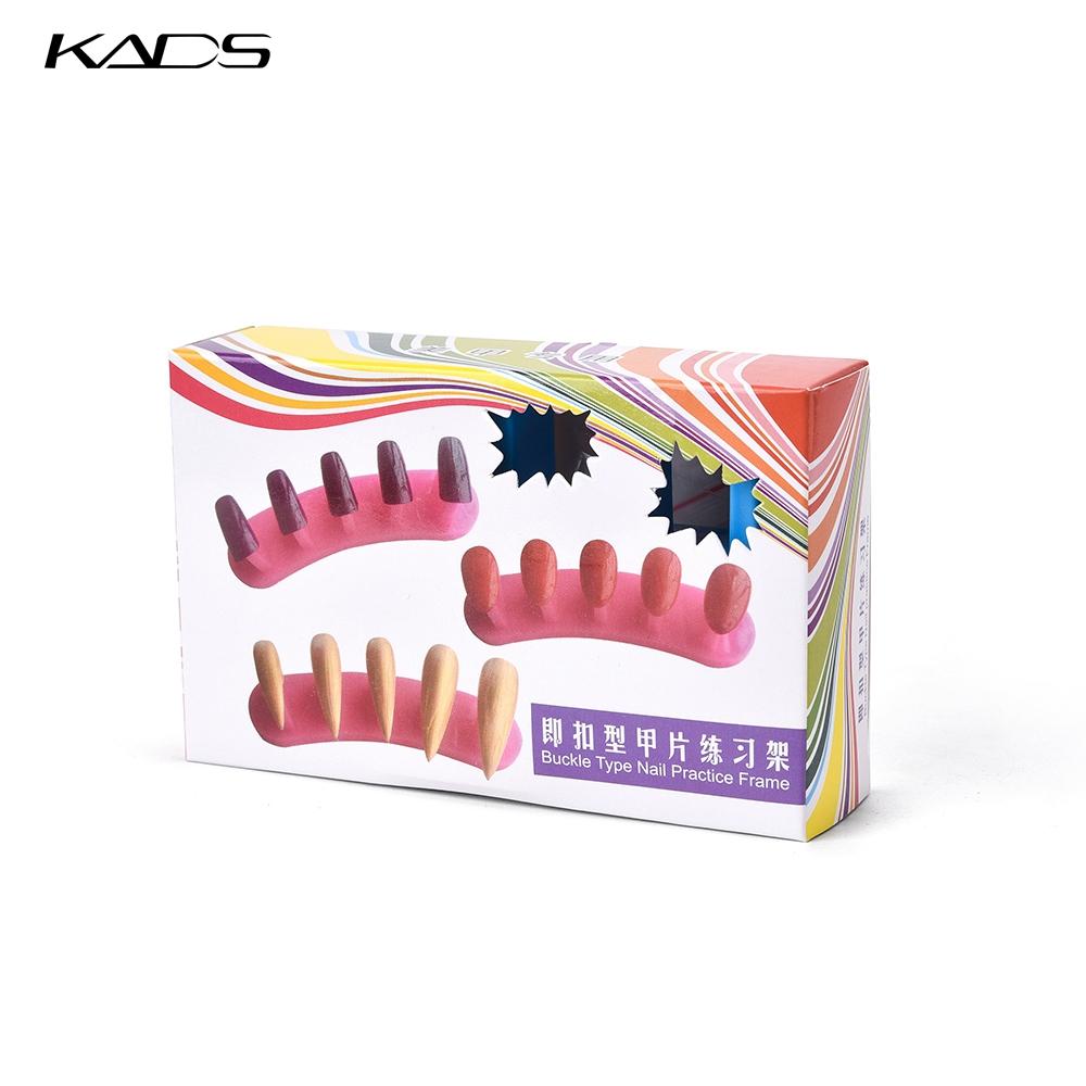kads 3 шт., пластиковая подставка для кончиков, дисплей с 10 натуральными накладными кончиками ногтей, тренировочное обучение использованию дизайна ногтей, обучающий инструмент для накладных накладных ногтей