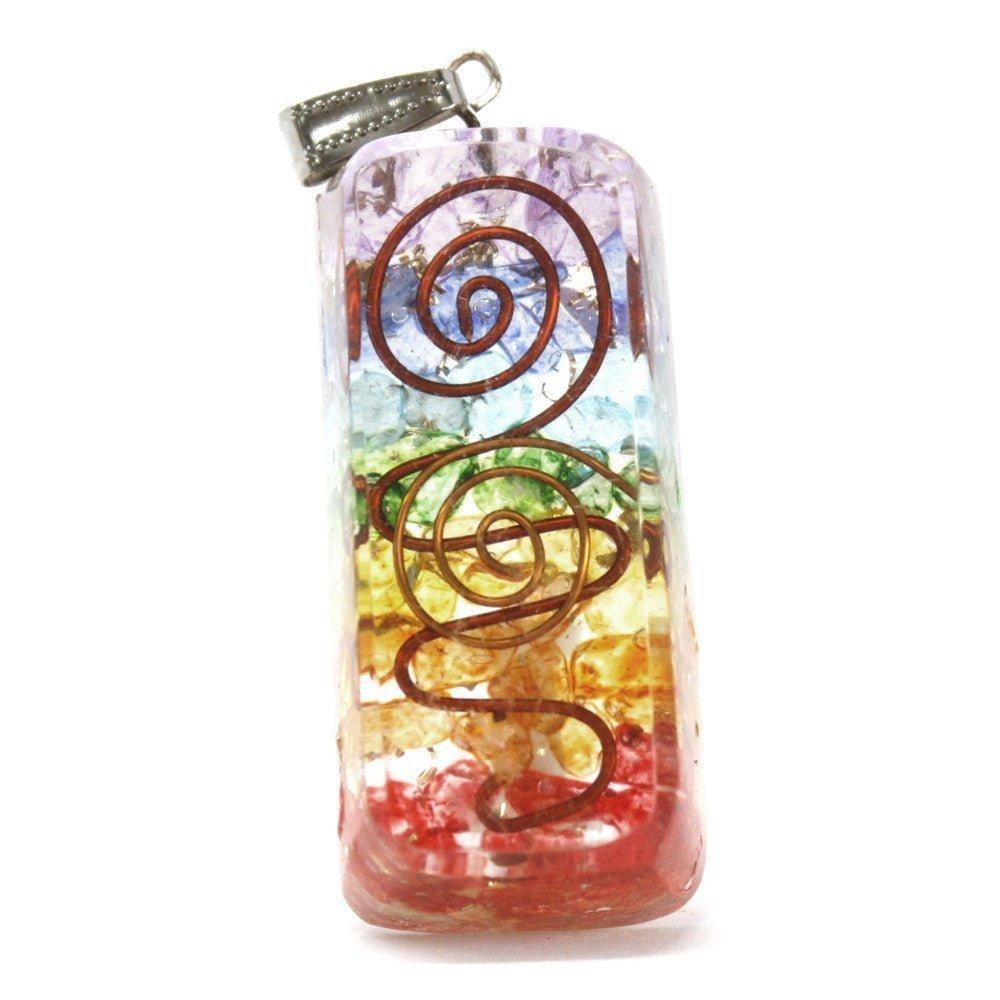 Orgonite Pendant With Copper And Gemstone Chips