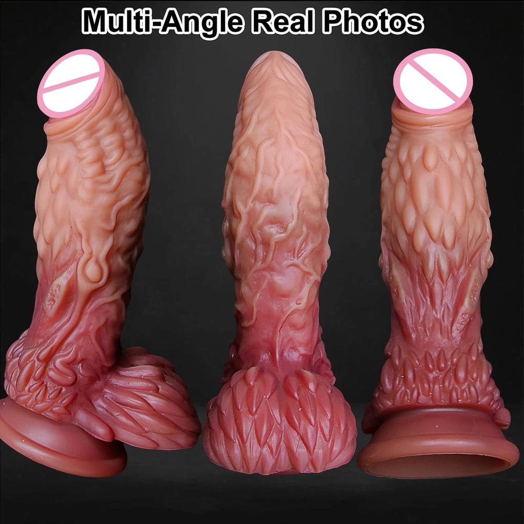 Эротический мягкий силиконовый фаллоимитатор с животными, присоска, лесбийский двойной мастурбатор, пенис, Анальная пробка, мужской и женский секс-игрушки