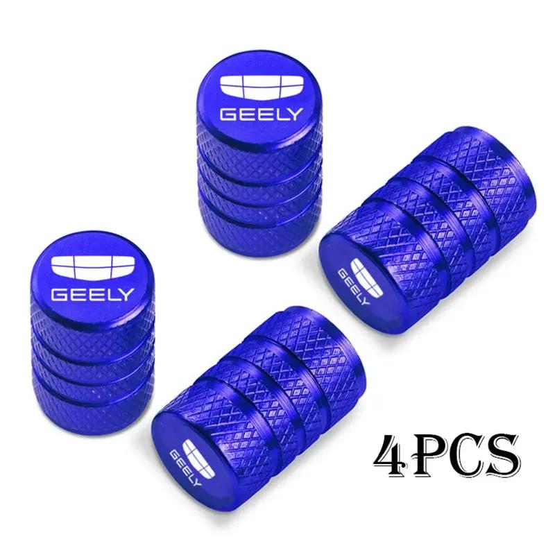 4pcs Car Wheel Tire Valve Caps Tyre Stem Covers Airdust Waterproof for Geely Atlas Coolray Emgrand EC7 EC8 X7 EX7 CK2