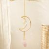 Suncatcher Crystal Prism Moon Подвесной декор Boho Домашнее украшение Розовые камни Sun Catcher Rainbow Maker Садовый декор для улицы Подарок