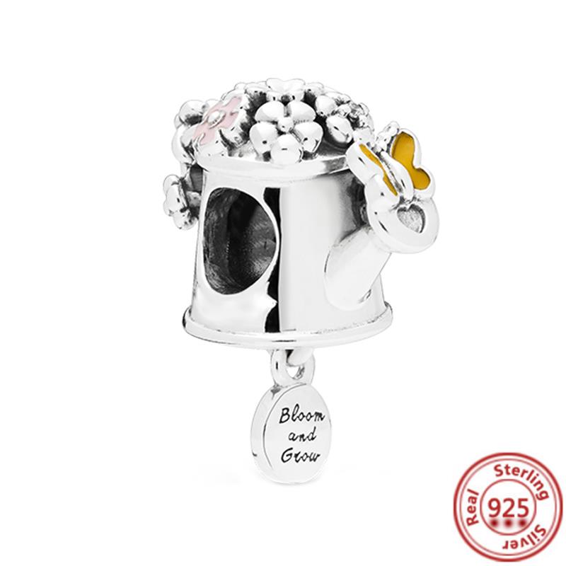 925 медь Пчела Гусеница Бабочка Стрекоза Божья коровка Четырехлистный клевер Шармы-талисманы Подходят для браслета Pantaro Изысканный циркон Подарок