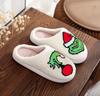 Christmas Grinch Cotton Slippers for Men & Women - Cozy Winter Furry Footwear