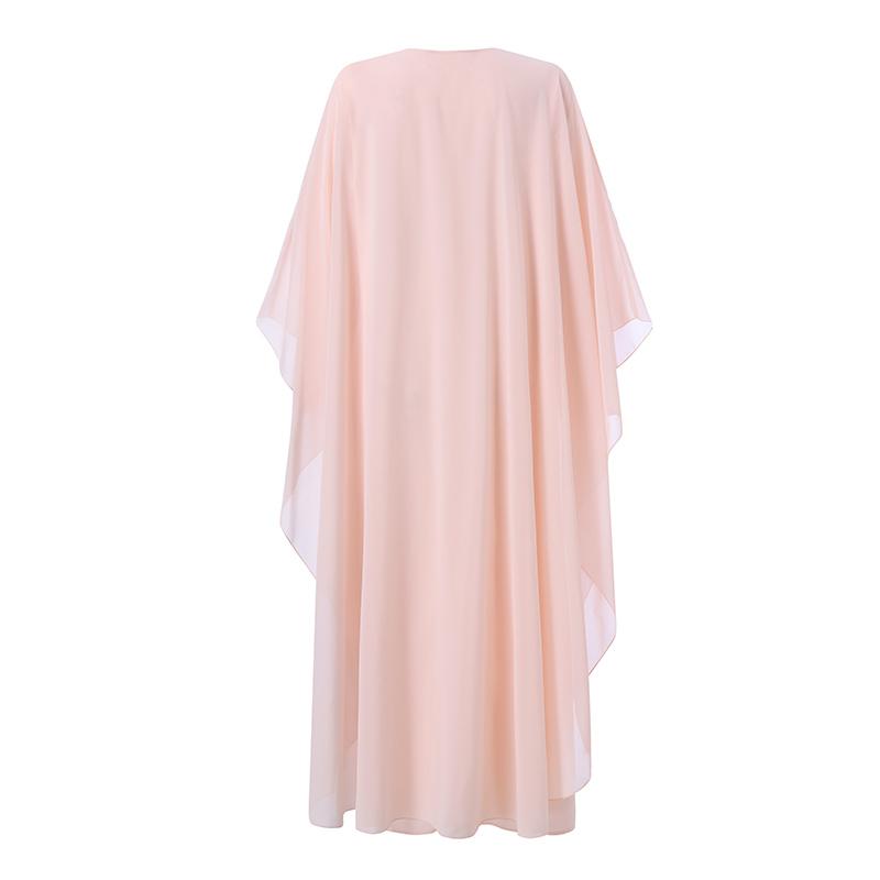 ZANZEA Muslim Women Prayer Dress Women O-neck Batwing Sleeve Chiffon Long Dress Abayas Islamic Clothes