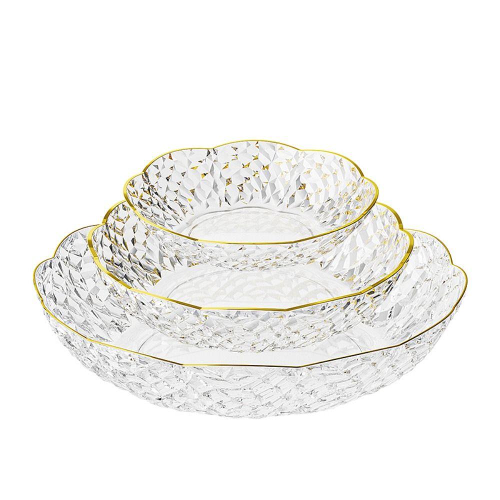 Прозрачный поднос для десертов и салатов, тарелка для закусок в форме бриллианта, изысканная фруктовая тарелка, гостиная