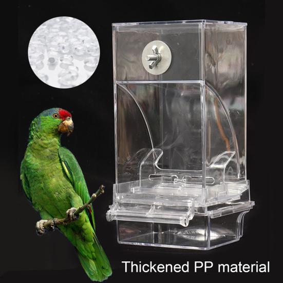 Автоматическая кормушка для птиц с насестом, большая емкость, прозрачный контейнер для еды, пластиковый попугай