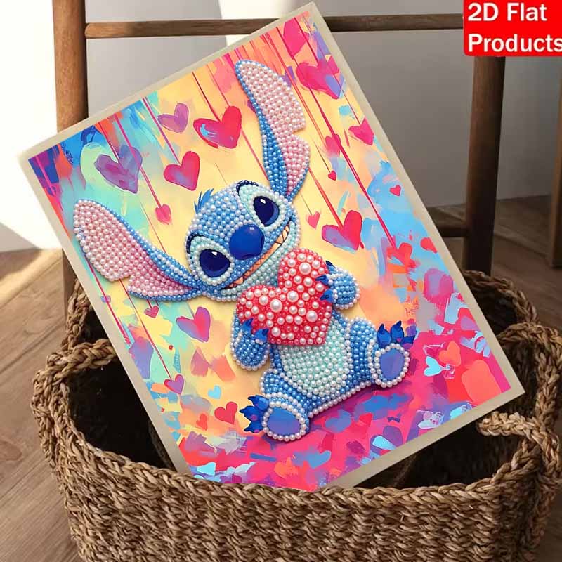 Disney Stitch pearl painting handmade diy pearl art painting simple living room hanging painting decoration