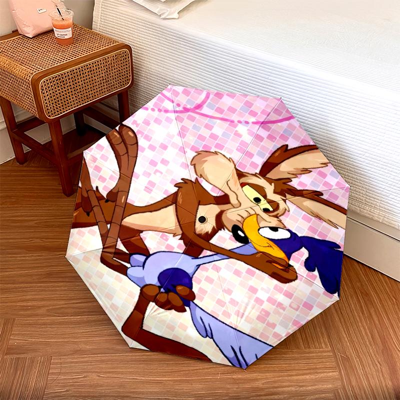 1 шт. Зонт с рисунком Looney Tunes, портативный складной зонт, железный каркас, структура костей с отверстиями, уличный домашний зонт