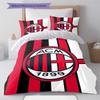 Логотип AC Milan Узорный Комплект Постельного Белья Одеяло Пододеяльник Наволочка Домашний Декор Подарок на День Рождения (1 пододеяльник + 2 наволочки, без наполнителя)