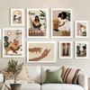 Boho Woman Black Girl Reading Flower Plants Nordic Posters And Prints Wall Art Canvas Painting Decor Pictures For Living Room