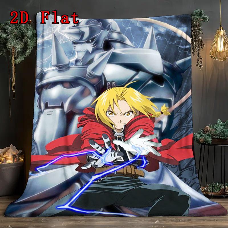 The Elric brothers Alphonse Elric 2D Flat Pattern Flannel Blanket High quality All Seasons Warmth and Comfort Perfect for Christmas Gifts.NMT0928187