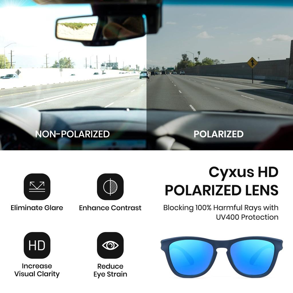 Поляризованные Ультра UV400 UV Для Стильных Ледяных [Cyxus] Солнцезащитных Очков, Линзы, Мужские, Женские, Легкие, Защита,