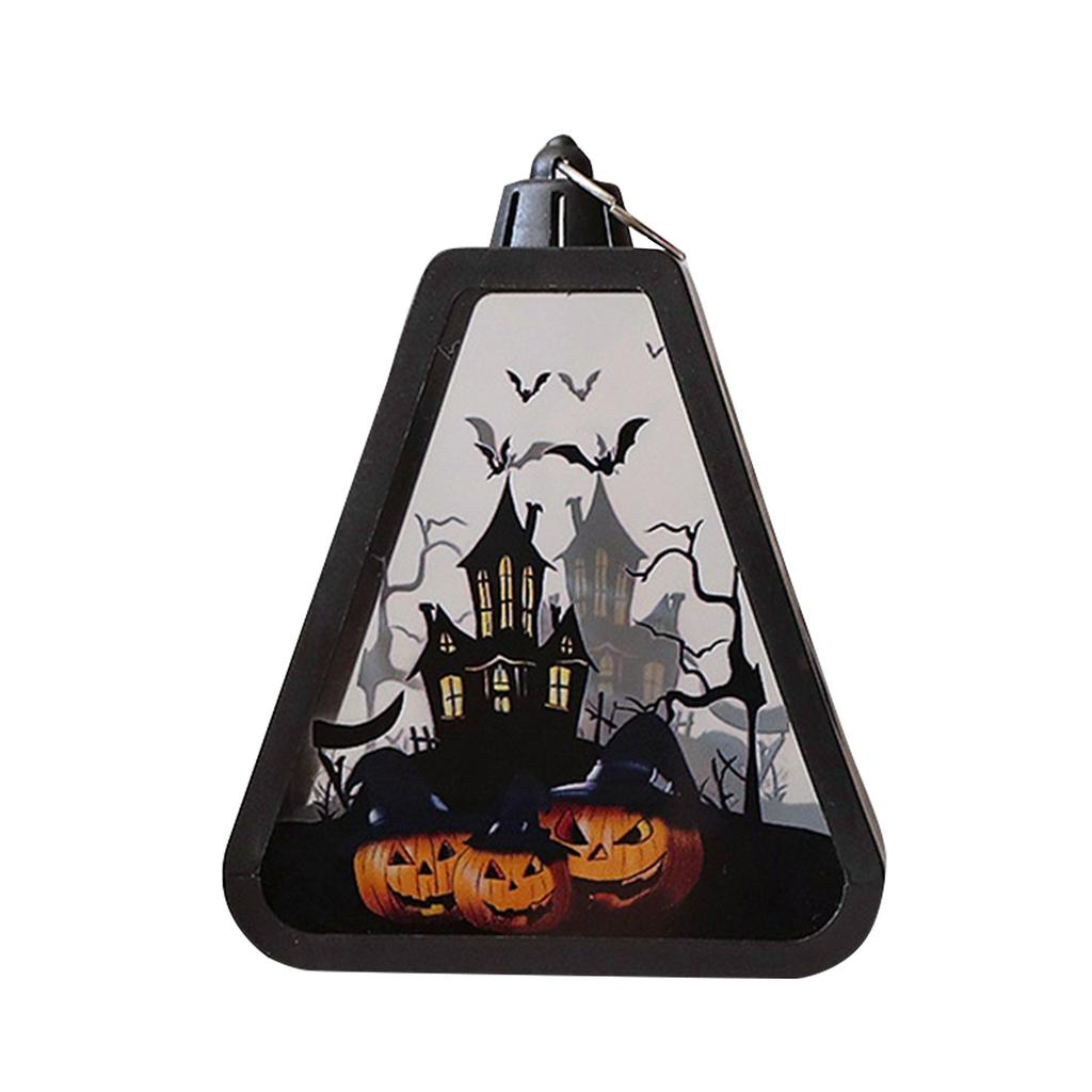 Halloween Decorations, LED Shadow With Haunted House Scenes, Black Triangular Decorative Lights, Suitable For Desks, Walls, And Hanging.