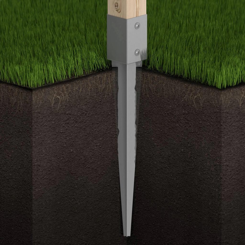 Pillar base, hammer-in anchor, 70x70x750 mm