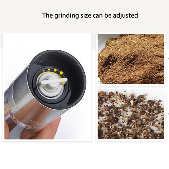 Pepper Grinder 2-in-1 Adjustable Coarseness Stainless Steel Manual Salt Pepper Spice Mill Home Supply