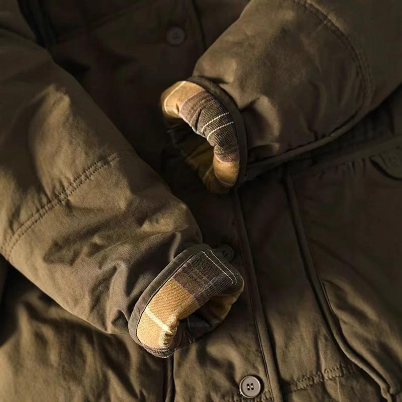 Женские винтажные парки с капюшоном, пальто на пуговицах, зимние, с длинным рукавом, с карманами, теплые аркасы