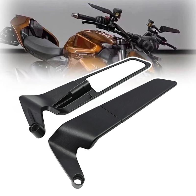 Motorcycle Modified Rearview Mirror Universal Scooter Motobike Accessories Rotating Adjustable Fixed Wing Handlebar Reflector