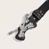 Гитара металлическая пряжка-кнопка музыкальный фестиваль ремень американский винтажный заклепочный широкий ремень украшение на пояс
