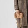 Burberry TB Monogram Quilted Lambskin Shoulder Bag With Gold Chain In Beige For Daily Use