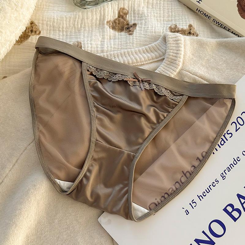 Женское нижнее белье с высоким разрезом, атласное, кружевное, сексуальное, удобное, дышащее, из хлопка, нижняя часть промежности, средняя талия, новое