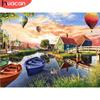 HUACAN 5D DIY алмазная живопись парусник полная квадратная алмазная вышивка пейзаж дом Алмазная мозаика воздушный шар Декор для дома