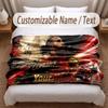 Lewis Hamilton Printed Flannel Blanket Custom Name Text Soft Warm Throw For Bedroom Holiday Gift