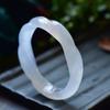 15MM Natural Hemp Flowers White Chalcedony Bracelet Fashionable Charm Agate Bangle Jade Bracelet Women's Gift