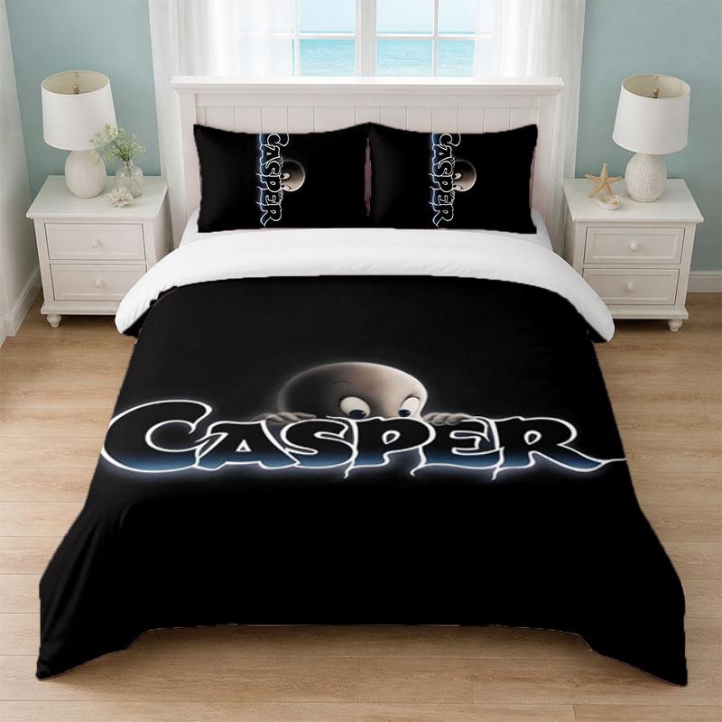 Casper the Friendly Ghost Bedroom 3Pcs Bedding Set Soft Bed Sheet Pillowcases Home Bedding Decoration
