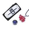 3Pcs/Sset Naruto Akatsuki Itachi Payne Red Cloud Necklace Ring Rebellion Ninja Guard Forehead Kids Gift