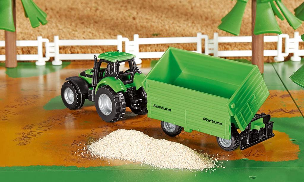 SIKU Трактор DEUTZ-FAHR с 4-осным прицепом для детей от 3 лет SK1606