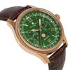 Salvatore Marra Moon Phase 5 ATM Water Leather Limited Pink Gold and Men's Multi-Calendar Watch, Resistant, Strap, Edition, Green, SM24110-PGGR
