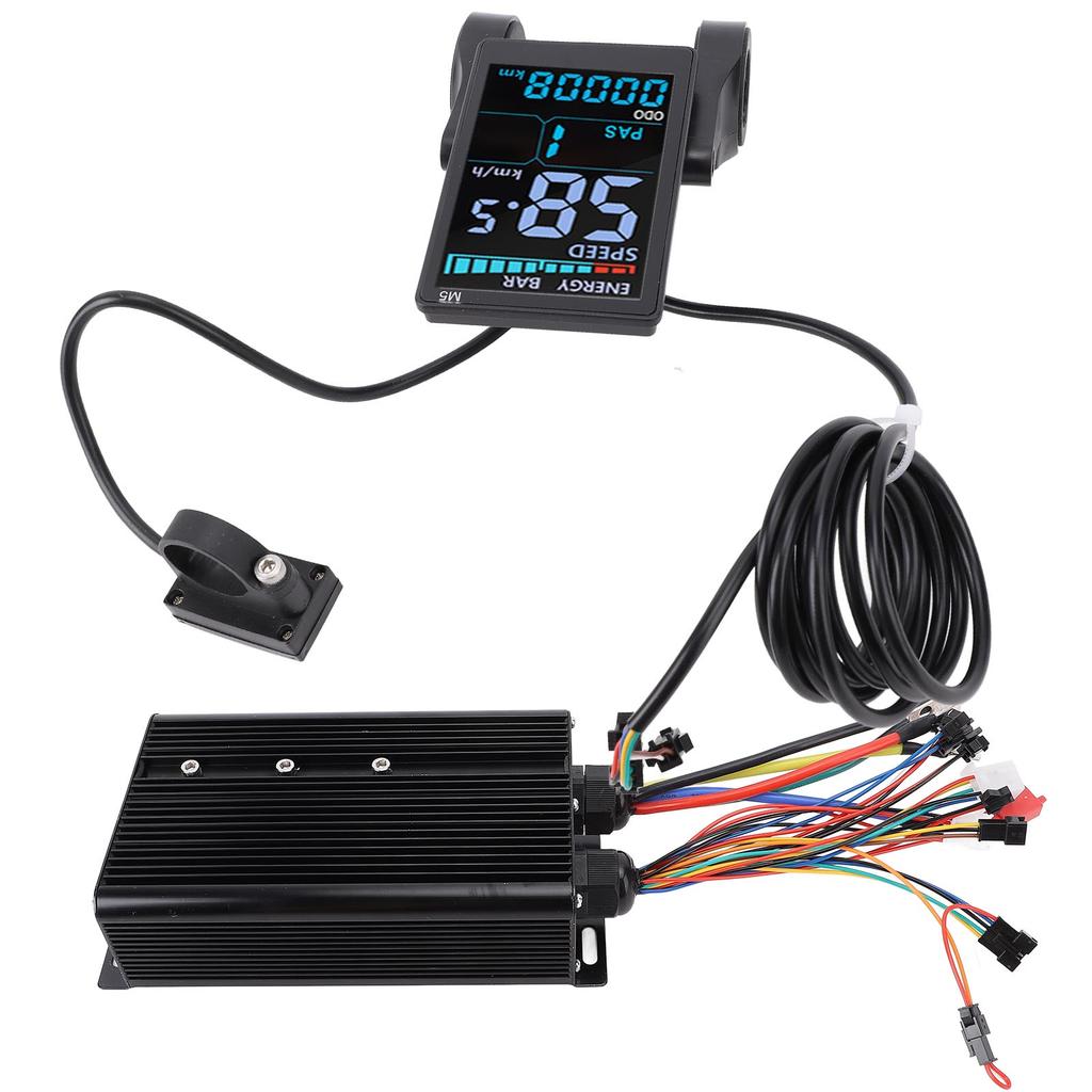 Electric Scooter Controller Kit Aluminum Alloy 72V 80A Sine Wave Controller M5 Color LCD Display for