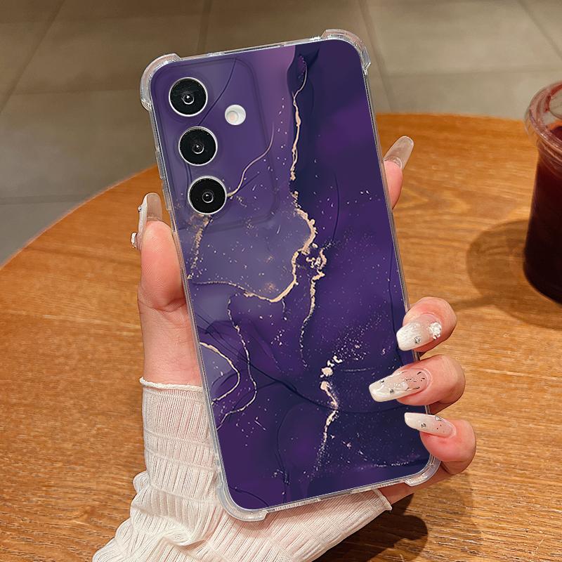 Чехол для телефона с узором под песчаник и мрамор для Samsung Galaxy S26 S25 S24 S23 Ultra S22 Plus S21 S24 S25 FE Прозрачный Ударопрочный Мягкий Чехол