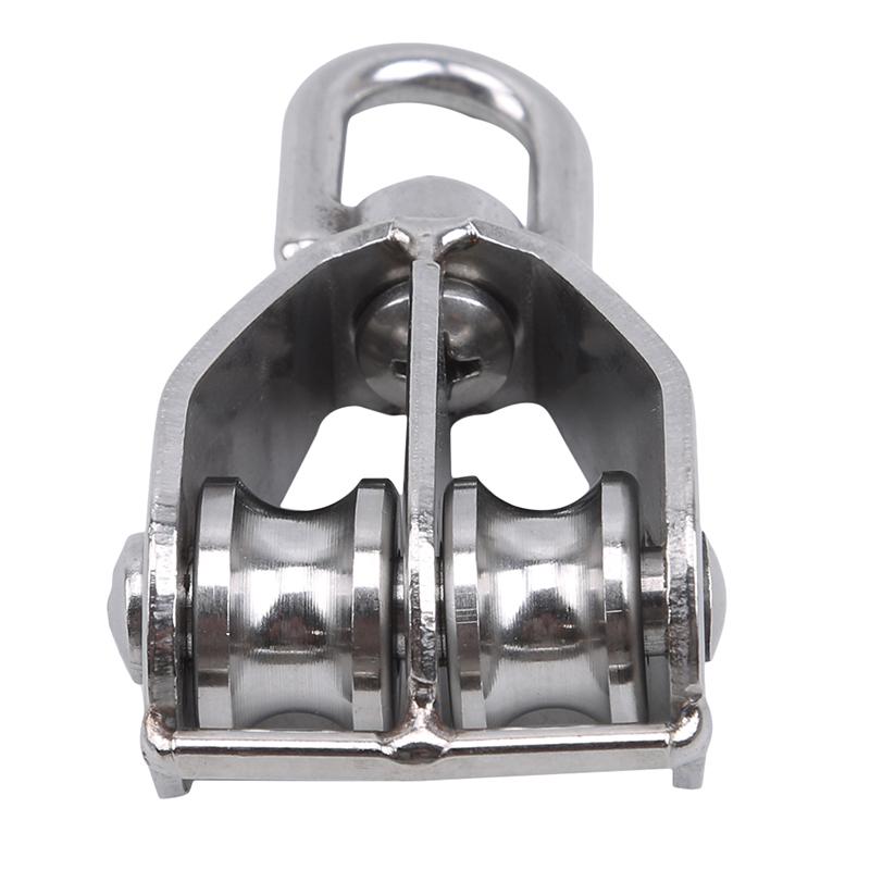 Stainless Steel Single Wheel Swivel Pulley Block Lifting Rope Chain Traction Fixed Lifting Pulley