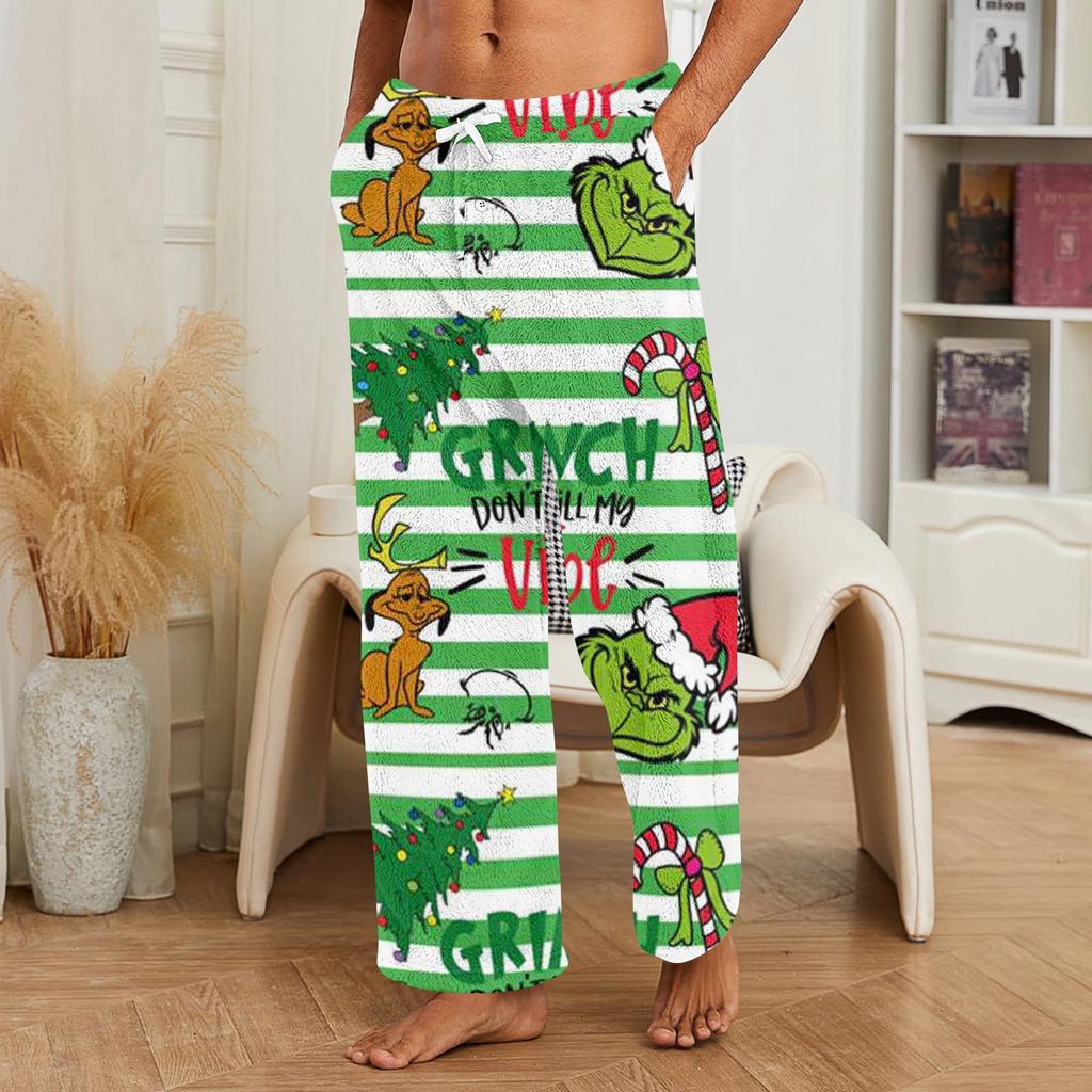 Men's Allover Printed Home Pants Sleeping Pajama Pants Long Pants Pajama Pants