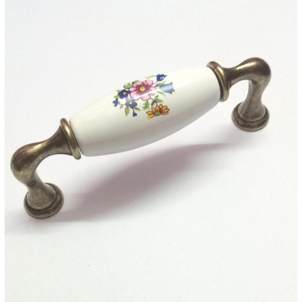 Студии Круглая керамическая ручка-скоба для кухонного шкафа/ящика/комода/ТВ-тумбы 4 дюйма (Пакет из 2),многокрасочный