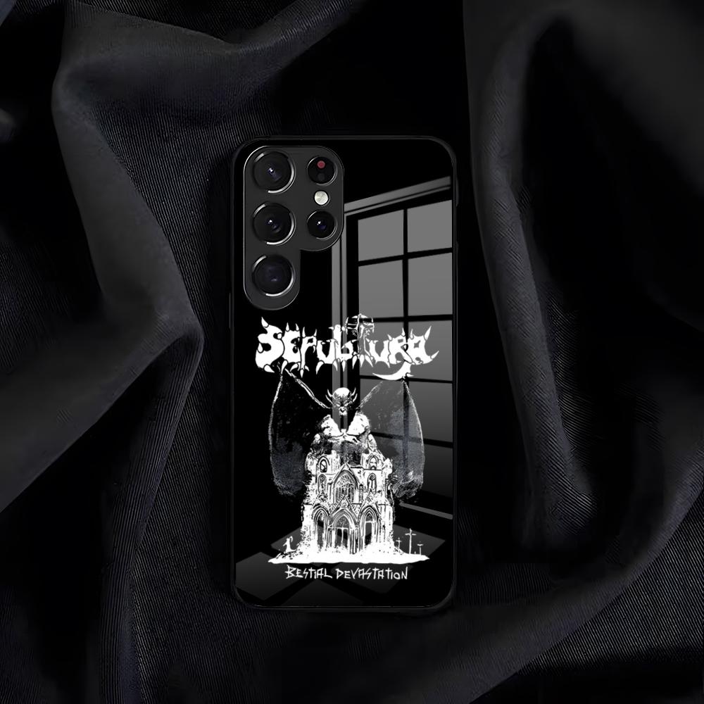 Чехол для телефона Sepultura Для Samsung S26 S25 Edge S24 S23 S22 S21 S20 Ultra Plus FE Стеклянная крышка