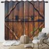 2Panels Шторы Western Cowboy Farm Украшенные деревянные двери с карманами на карнизе Шторы для кухни Кафе Спальня Жалюзи Окно