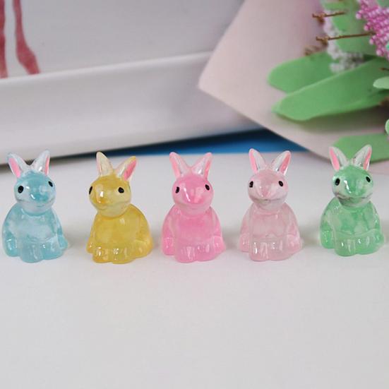 Ornamental Luminous Bunny Resin Craft Multi-use Ornament AVE
