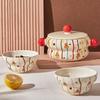 Творческие милые мультяшные керамические миски, высококачественная уникальная десертная миска, бытовая вкусная миска для рамена, изысканный чайный сервиз, кофейные чашки