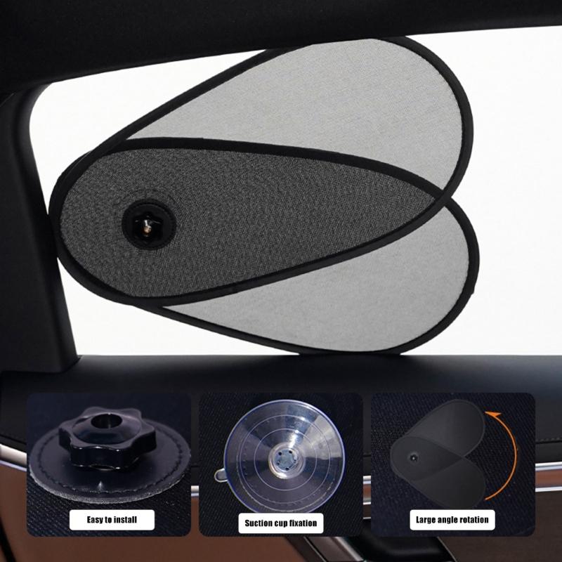 Полиэстеровый солнцезащитный козырек на боковое окно автомобиля, регулируемая защита от жары, универсальный для транспортного средства, установка на присосках