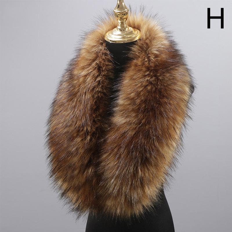 Winter Large Faux Fox Fur Collar Fake Fur Coat Scarves Luxury Women Men Jackets Hood Shawl Decor Female Neck Collar Wraps
